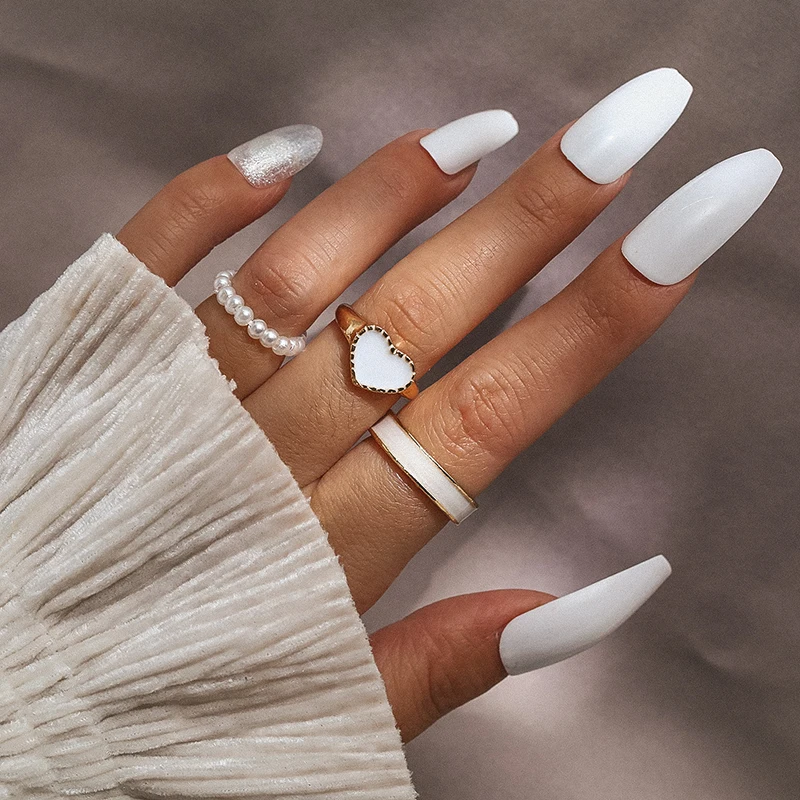 Trendy Golden Heart Rings For Women Minimalist Aesthetic Drop Of Oil Open Rings Female Dinner Party Charming Rings Jewelry