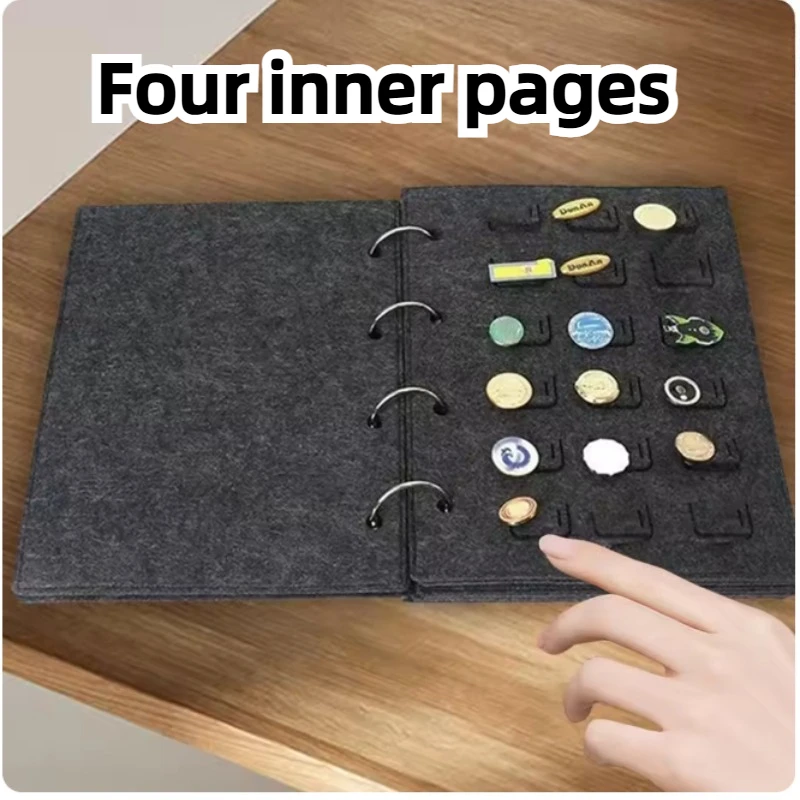 

Felt Pin Brooch Display Storage Book Metal Badge Chest Holder Box Pennant Brooch Board School Badge Case Container Collection