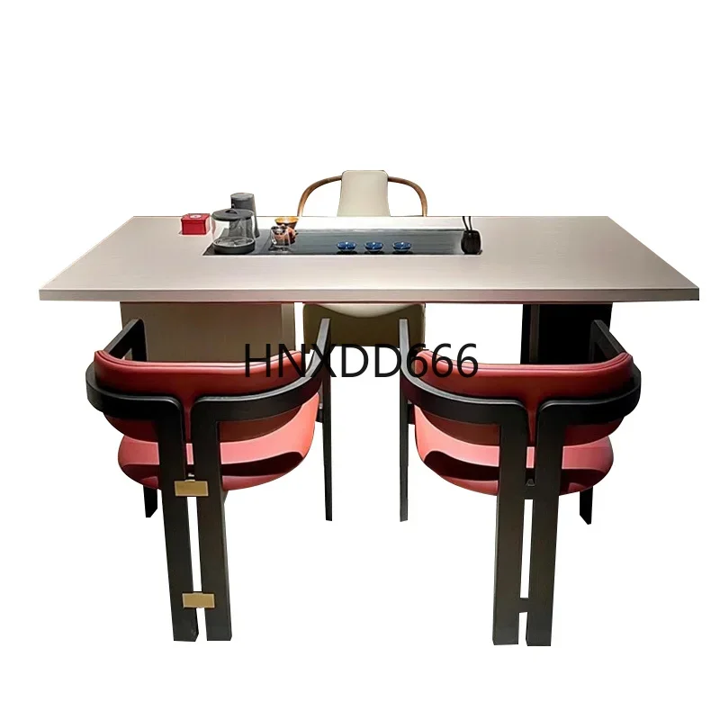 New Chinese style kung fu tea table tea table kettle integrated embedded