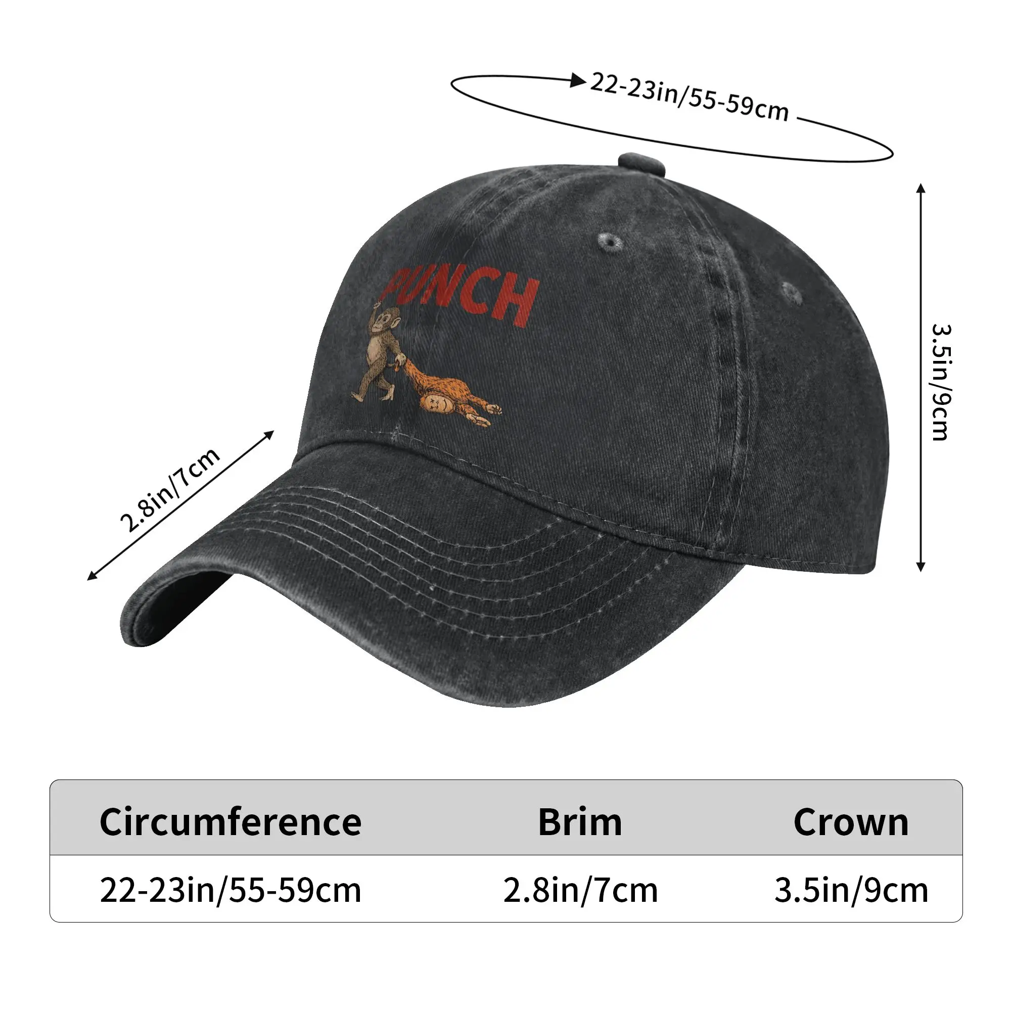 Punch the monkey when life gets you down punch back Casual Baseball Cap Summer Trucker Hat Sunscreen Running Hippie Snapback Cap