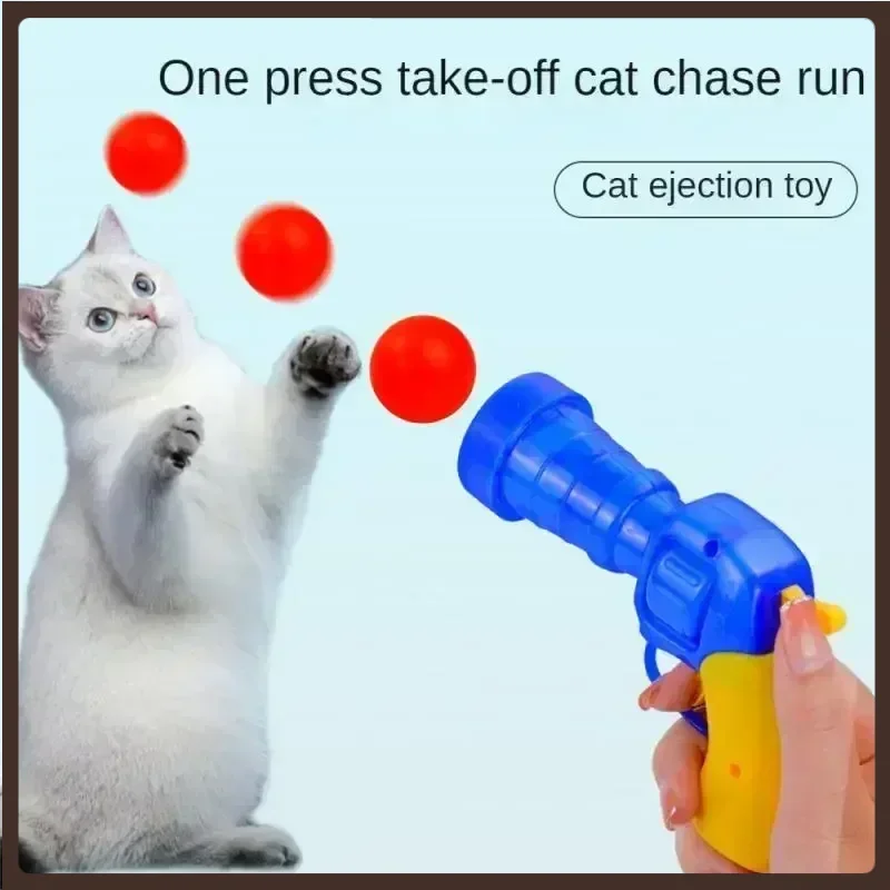 

Cat Toys Interactive Launch Training Toy For Pet Kitten Creative Mini Shooting Games Stretch Plush Ball Toys Pet Supplies