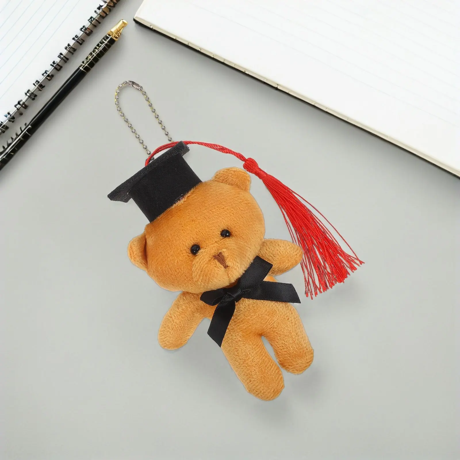 6 Pezzi Portachiavi Orsetto di Laurea, Mini Peluche Carino con Cappello da Laureato, Decorazione per Bomboniere, Bouquet, Regalo per la Stagione della Laurea