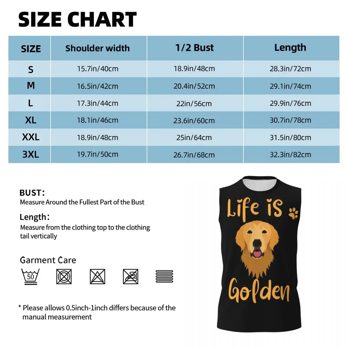 GOLDEN RETRIEVER Quote Men Printed Sleeveless T-shirt Casual Hip Hop Street Style Beach Holiday Tank Tops