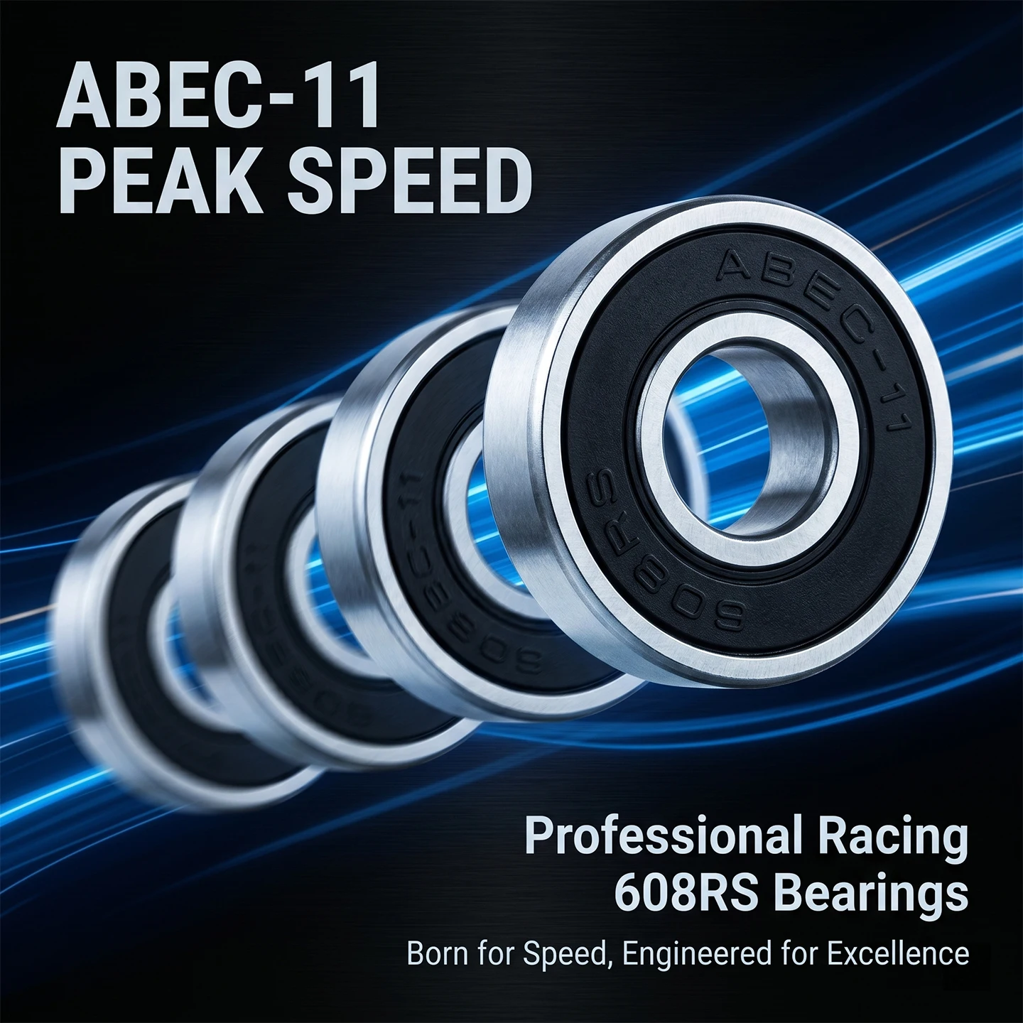 

Подшипники 608RS ABEC-11 высокоскоростные, черные, герметичные, 20 штук, для роликовых коньков и колес самокатов