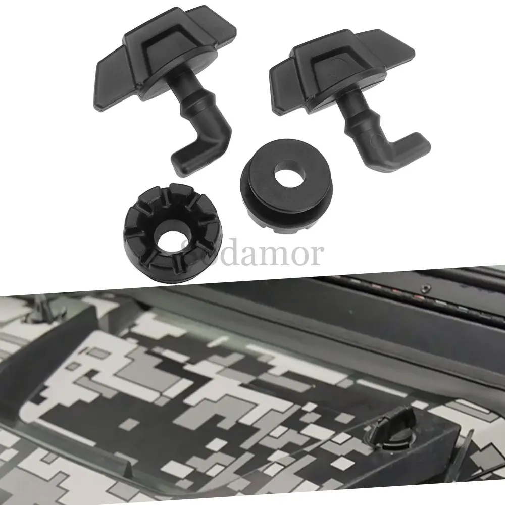

For Polaris Ranger Diesel Crew (1000) 2015-2018 #7081730 5413428 2PCS Hood- Latch Toggles Grommets Kit ABS Plastic Rubber Part