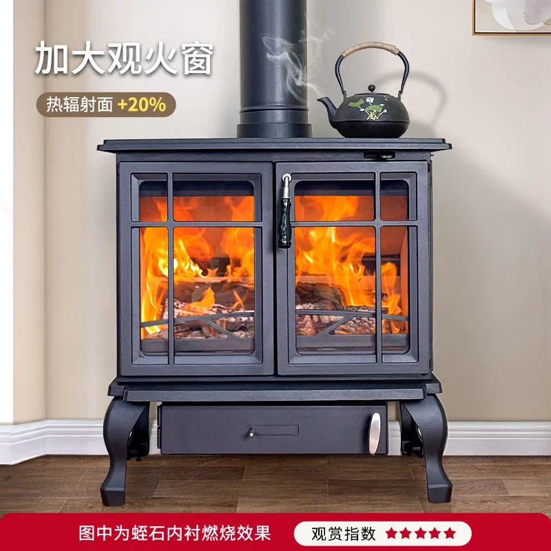 Real fire fireplace Rural heating Cast iron wood-burning fireplace Real fire firewood-burning firewood heating fireplace