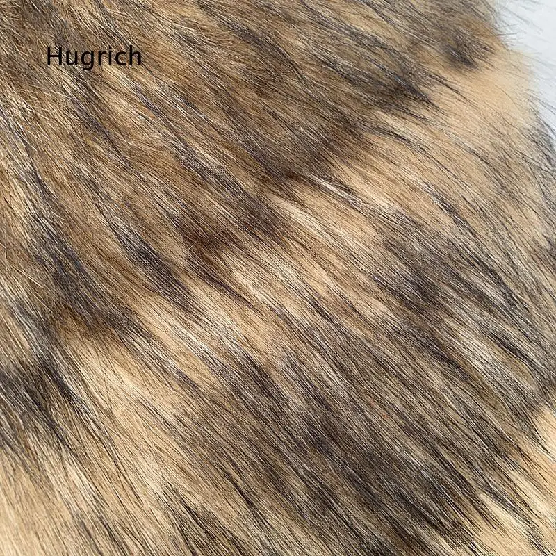 Faux Raccoon Fur Coat Winter Womens Round Neck Warm Faux Leather Jacket Outerwear Fashion Streetwear Daily Wear Soft Texture Th