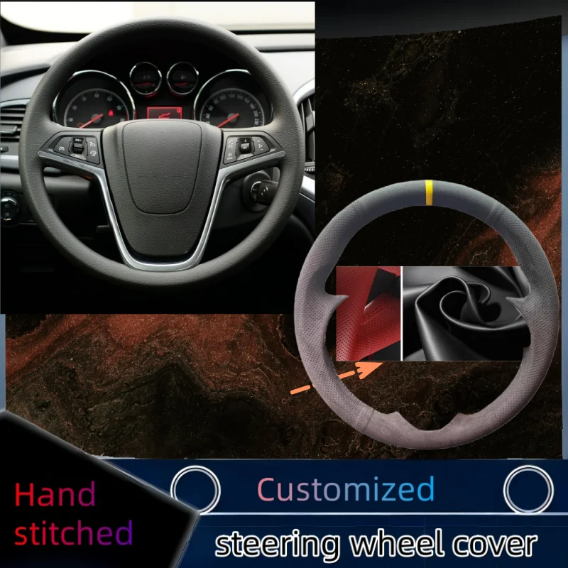 

Car Steering Wheel Cover For Opel Astra (J) 2009-2015 Meriva (B) 2010-2017 Zafira (C) 2011-2016 Hand-stitched Suede Leather