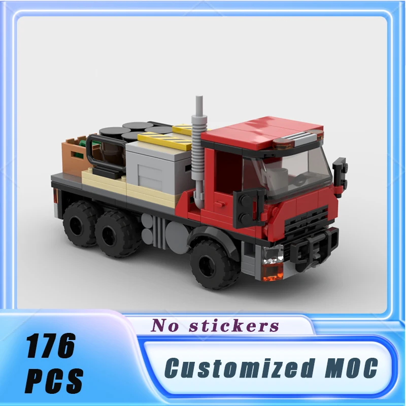 City Vehicle Series 6x6 Flatbed Truck Building Blocks Model Bricks Display Collection Children\'s Toys Gifts 176PCS