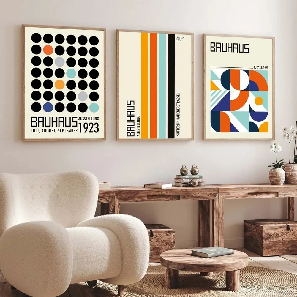 Modern Abstraction Vintage Bauhaus Exhibition Graphic Wall Art Canvas Painting Posters For Living Room Home Decor