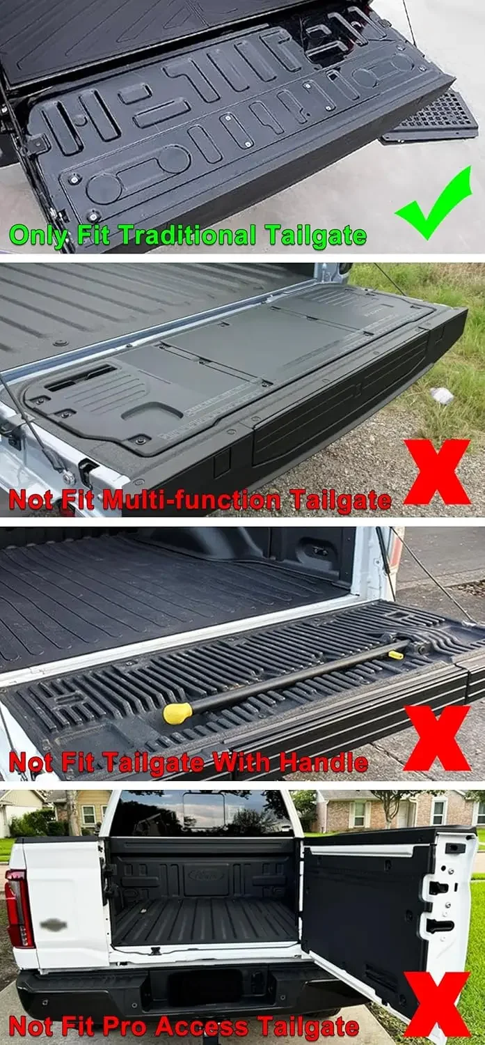 حصيرة سرير الشاحنة وحصيرة الباب الخلفي لسيارة Ford F-150 F150 2015-2023 Lightning Crew/SuperCrew (5.5FT، 67.1 بوصة سرير) جميع الأحوال الجوية TPE ثقيلة