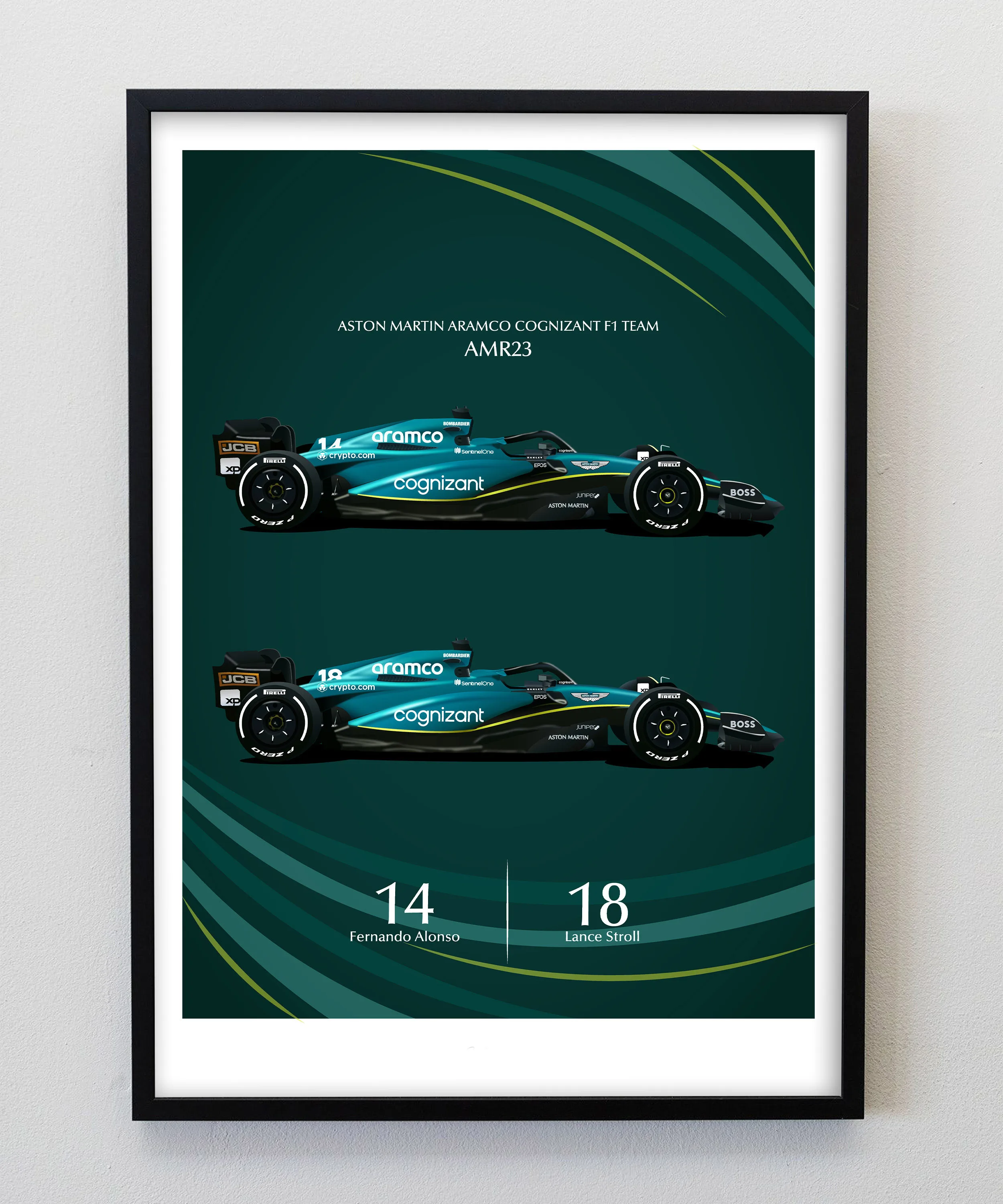 2023 F1 AMR23 Fernando Alonso And Lance Stroll Poster Canvas Painting Print Home Decor Gift Wall Art Picture For Living Room