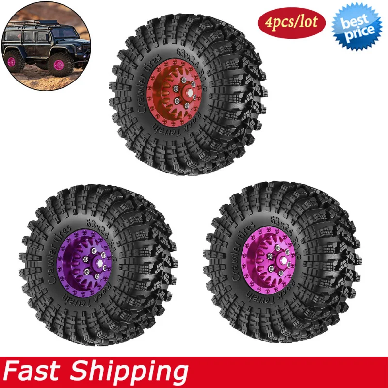 

4PCS 1.0" RC Crawler Beadlock Tires and Wheels for 1/18 1/24 Traxxas TRX4M SCX24 Axial SCX24 AX24 FCX24 Upgrade Parts