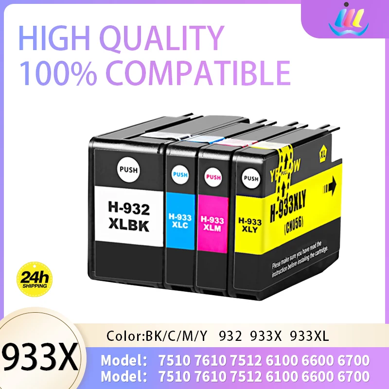 932XL 933XL Ink Cartridge Compatible for HP 932 933 XL for HP932 Officejet 6100 6600 6700 7110 7610 7612 7510 7512 Printer