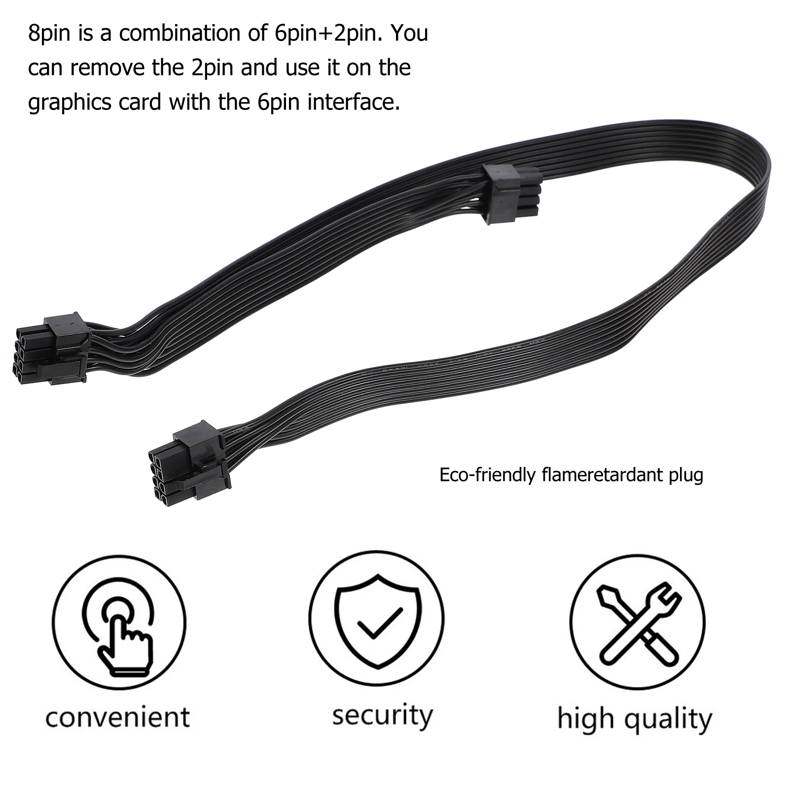 

8-контактный двойной 6 + 2-контактный кабель питания Gpu, разветвитель видеокарты, удлинитель, высококачественный сменный кабель для ПК, игровой Diy