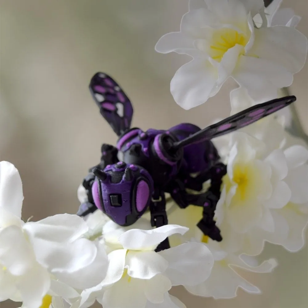 Multi Color 3D Printed Insect Model Articulated Joint Design Mechanical Insect Ornament Creative Style Bee Model