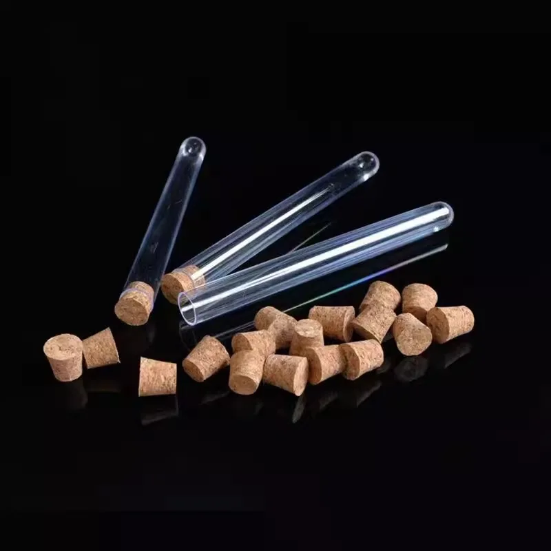 20/50/100pcs 18x180mm Lab Clear Plastic Test Tubes with Corks Stoppers Wedding Favor Gift Tube