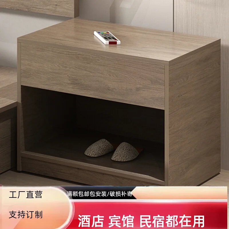 

Hotel furniture bedside table Customized luggage rack Shelf Hotel special bedside table Room shoe cabinet Short cabinet Simple