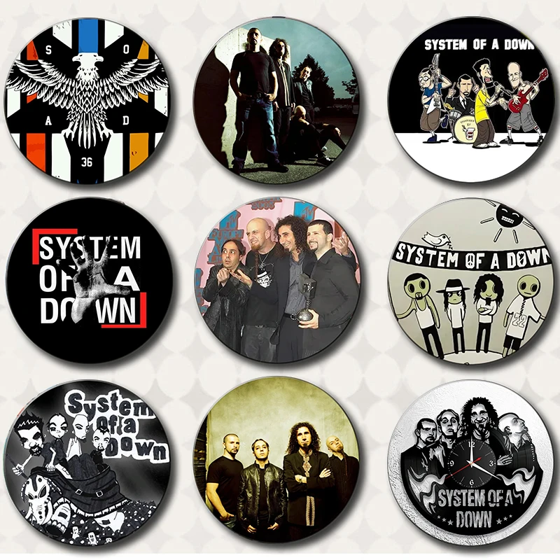 Retro Heavy Metal Band System of A Down Soft Button Pin Rock Band Album Cover Aesthetic Brooch Badge Bag Accessories Fans Gifts