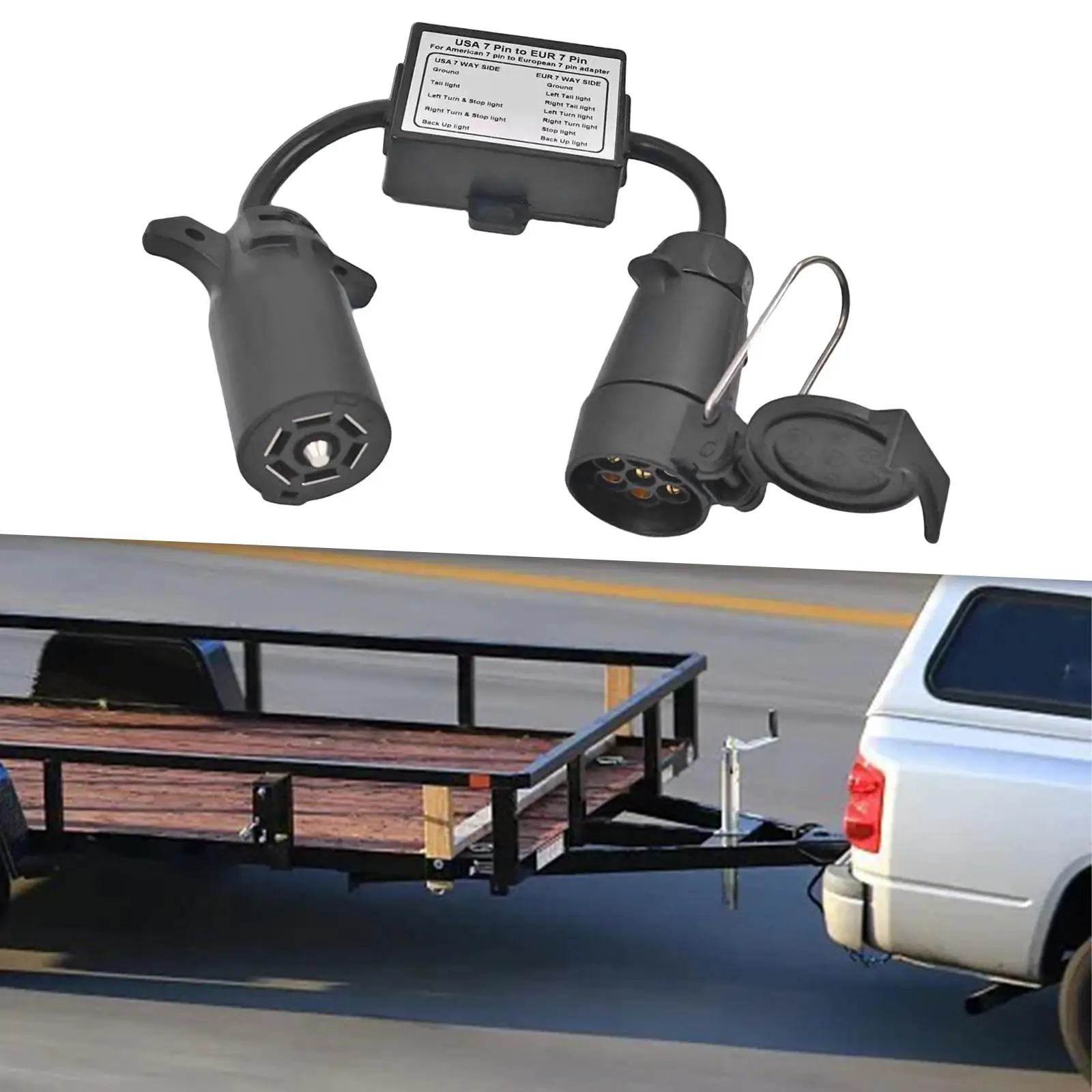 Trailer Coupler American 7 Pin to European 7 Pin for Truck Pickup Truck