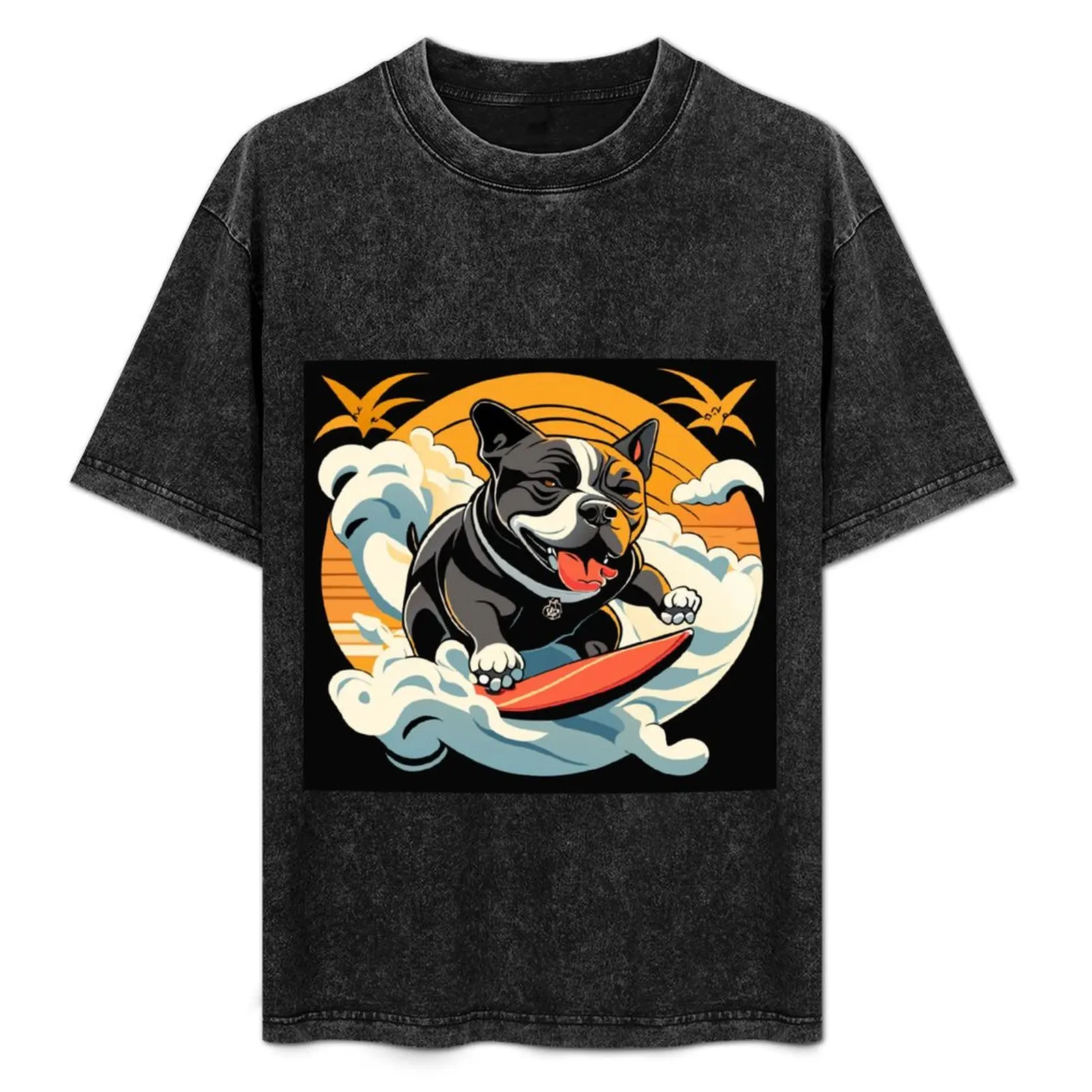 

Surfing Pitbull T-Shirt blanks customs design your own quick drying mens designer t shirt