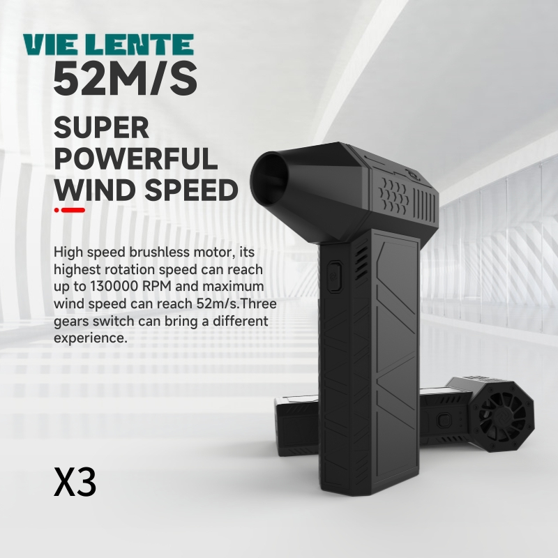  Handheld Brushless Motor 130,000 RPM 3nd Generation X3 Violent Blower Mini Turbo Jet Fan Wind Speed 52m/s industrial Duct Fan 