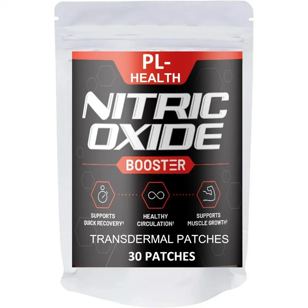 Nitric Oxide Booster Transdermal Patches, Performance Formula for Stamina & Endurance, 30 Patches One Month Supply