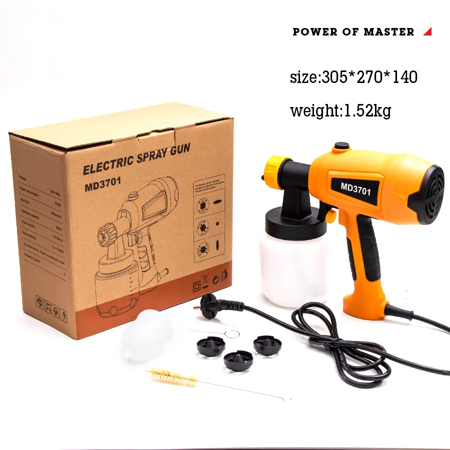 1000ML Electric Spray Gun with removable spray tool latex paint spray gunFlower spray gun High Power HVLP Paint Sprayer Furnitur