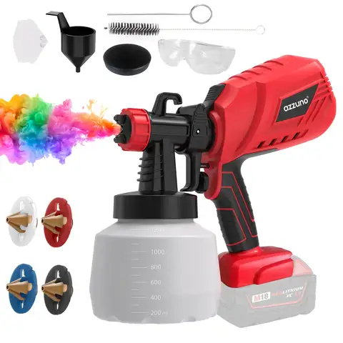 AZZUNO Cordless Paint Sprayer For Milwaukee 18V Battery HVLP Spray Paint Gun Adjustable Spray Width,Not Included Battery