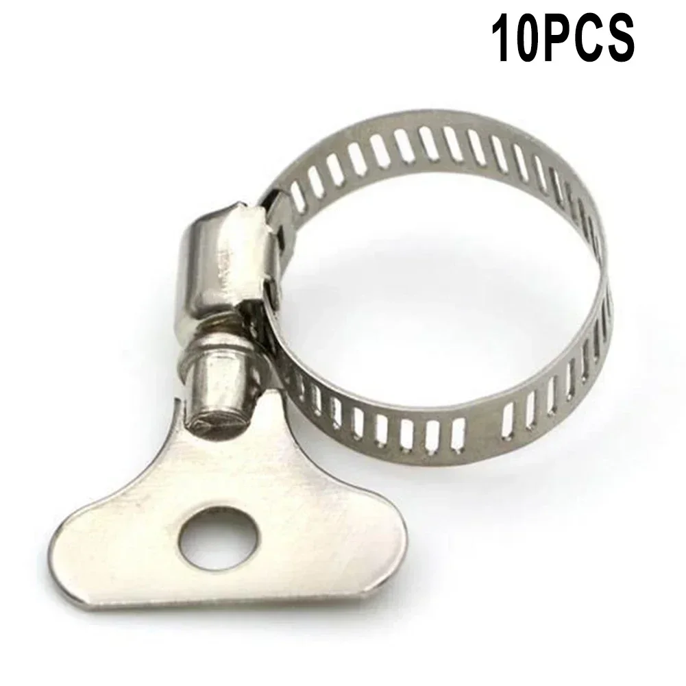 10pcs 6-38mm Stainless Steel Worm Drive Hose Clamp Fuel Pipe Water Tube Jubilee Clips Metal Clamps For Tubes Woodworking Tools