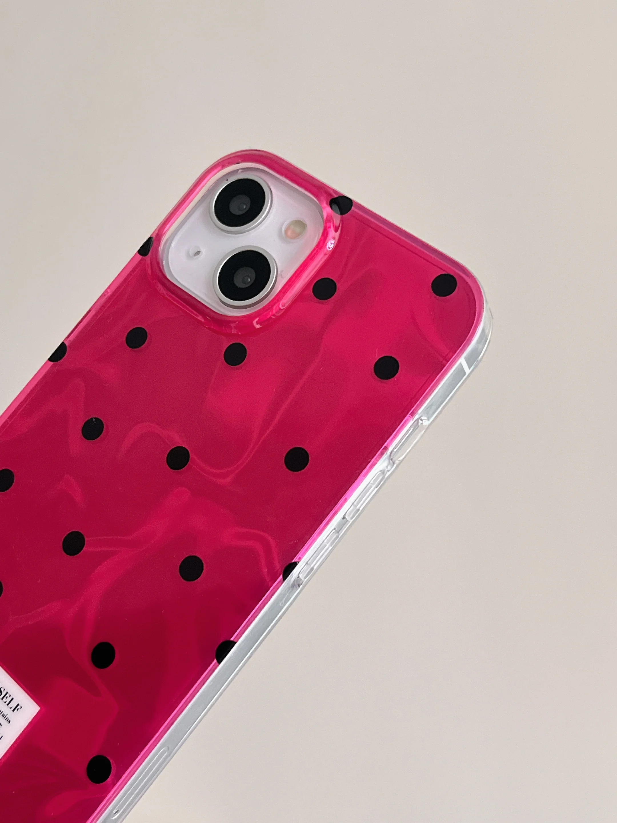 Ins Simple Wave Point Rose Red Phone Case for iPhone 15 14 13 Pro Max 12 Pro Water Ripple Back Cover image 2