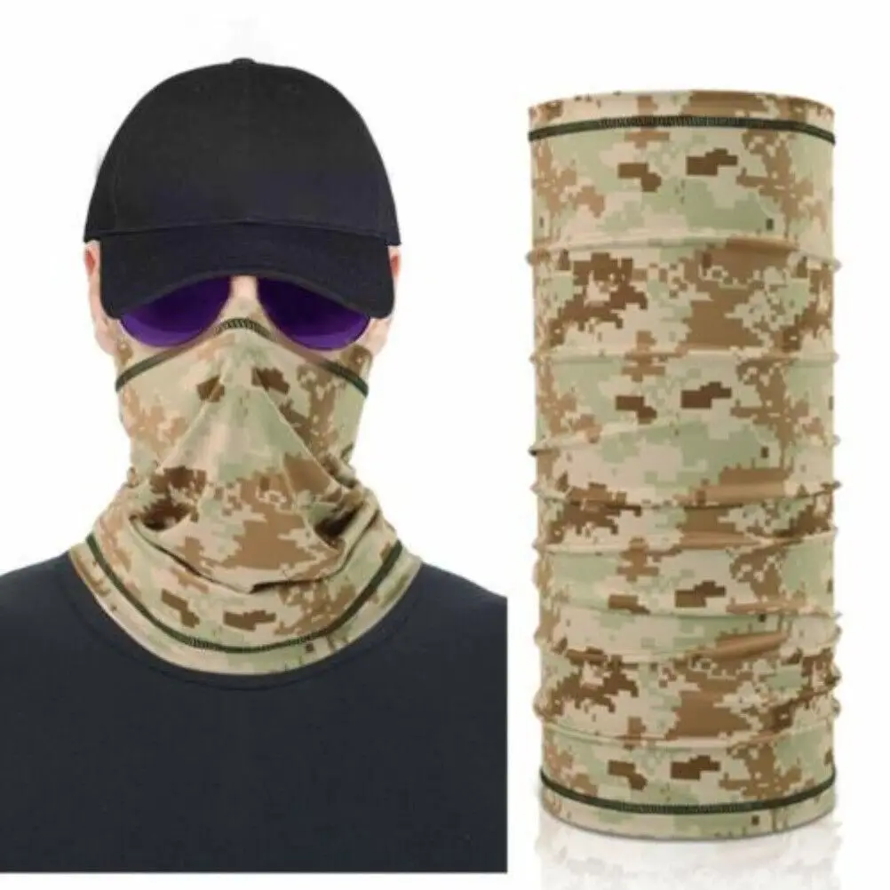 Masque facial tactique Protection UV cache-cou Bandana militaire cyclisme Hking chasse Tube écharpe moto tête capuche hommes femmes