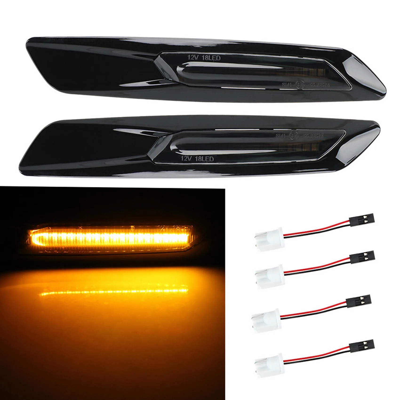 2Pcs Cat Turn Signal Light LED Car Dynamic Side Marker Blinker Light Signal Lamp for-BMW E60 E61 E81 E82 E88 E90 E91