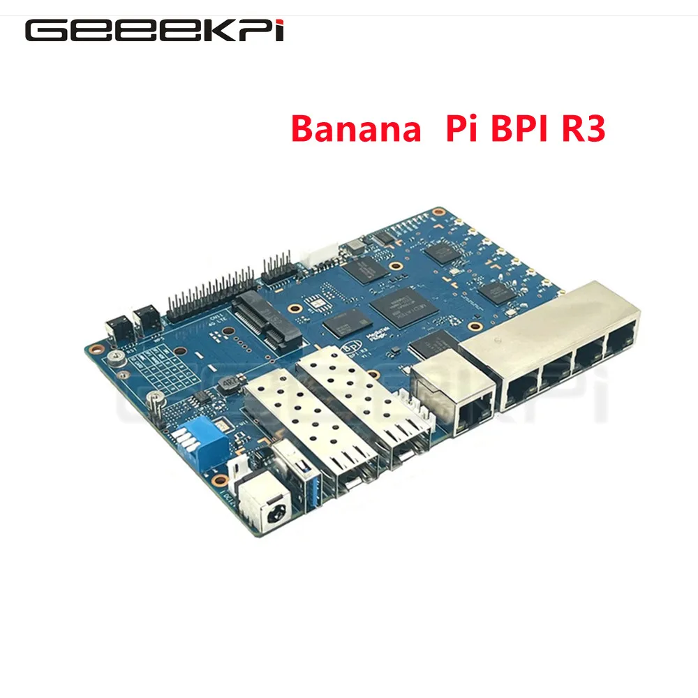 

Original Banana Pi BPI R3 Router With MediaTek MT7986 Quad Core ARM A53 + MT7531A Chip Design 2G DDR RAM 8G eMMC Flash Onboard