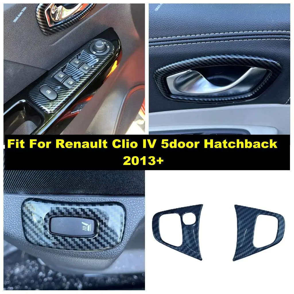 

For Renault Clio IV 5door Hatchback 2013-2018 Seat Heat Button / Window Lift / Door Bowl / Steering Wheel Cover Trim Accessories