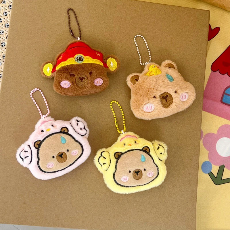 Cute Cartoon Capybara Plush Toy Stuffed Animal Doll Creative Fluffy Toy Student School Bag Pendant Kid Girl Gifts