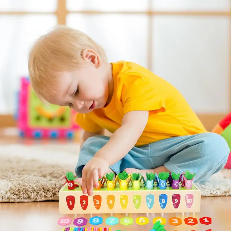 Giocattolo per tirare la carota Giocattolo per l'apprendimento della matematica Giocattolo educativo STEM Montessori Migliora le abilità motorie fini Migliora la capacità di conteggio