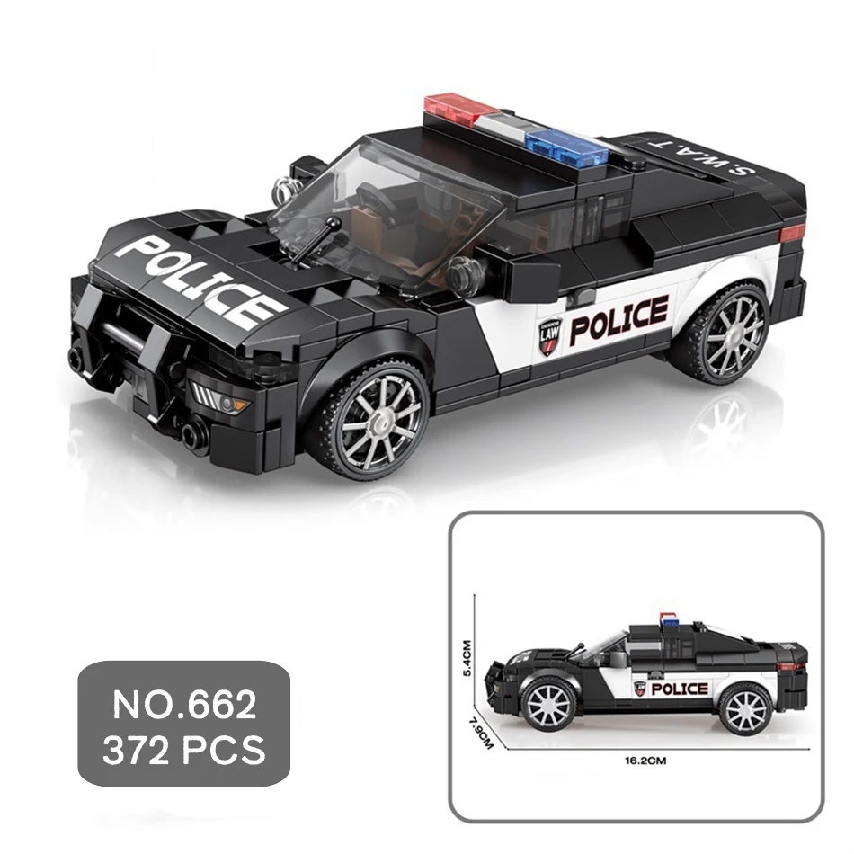 

MOC Advanced Police Racing Car Building Blocks DIY Mechanical Vintage Design Toy For Kids Adults STEM Educational Birthday Chris