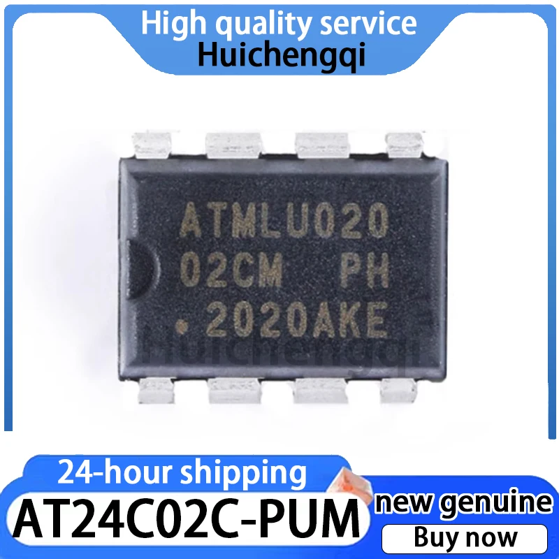 5PCS Original Genuine AT24C02C-PUM DIP-8 I2C Compatible (2-wire) Serial Interface EEPROM Chip