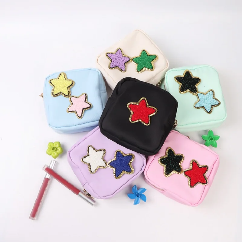 Cinco Pontas Estrela Bordado Patch Adesivo, Emblema Personalizado, Acessórios DIY para Saco de Roupas e Mochila