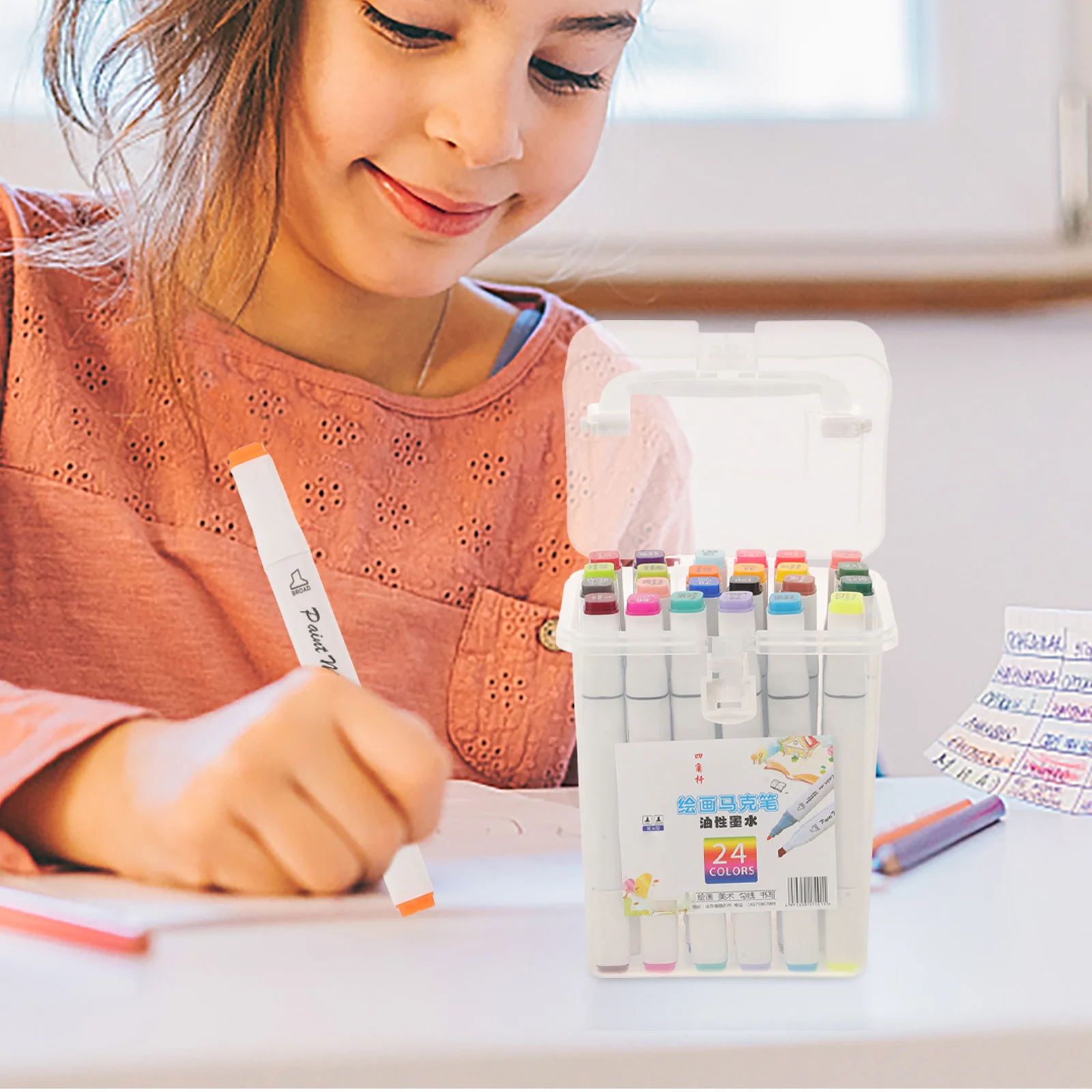 

24 шт., набор маркеров для рисования, акварельные ручки, товары для рукоделия, рисунок, скрапбукинг, живопись, бумага, ткань, стекло, керамика, идея подарка