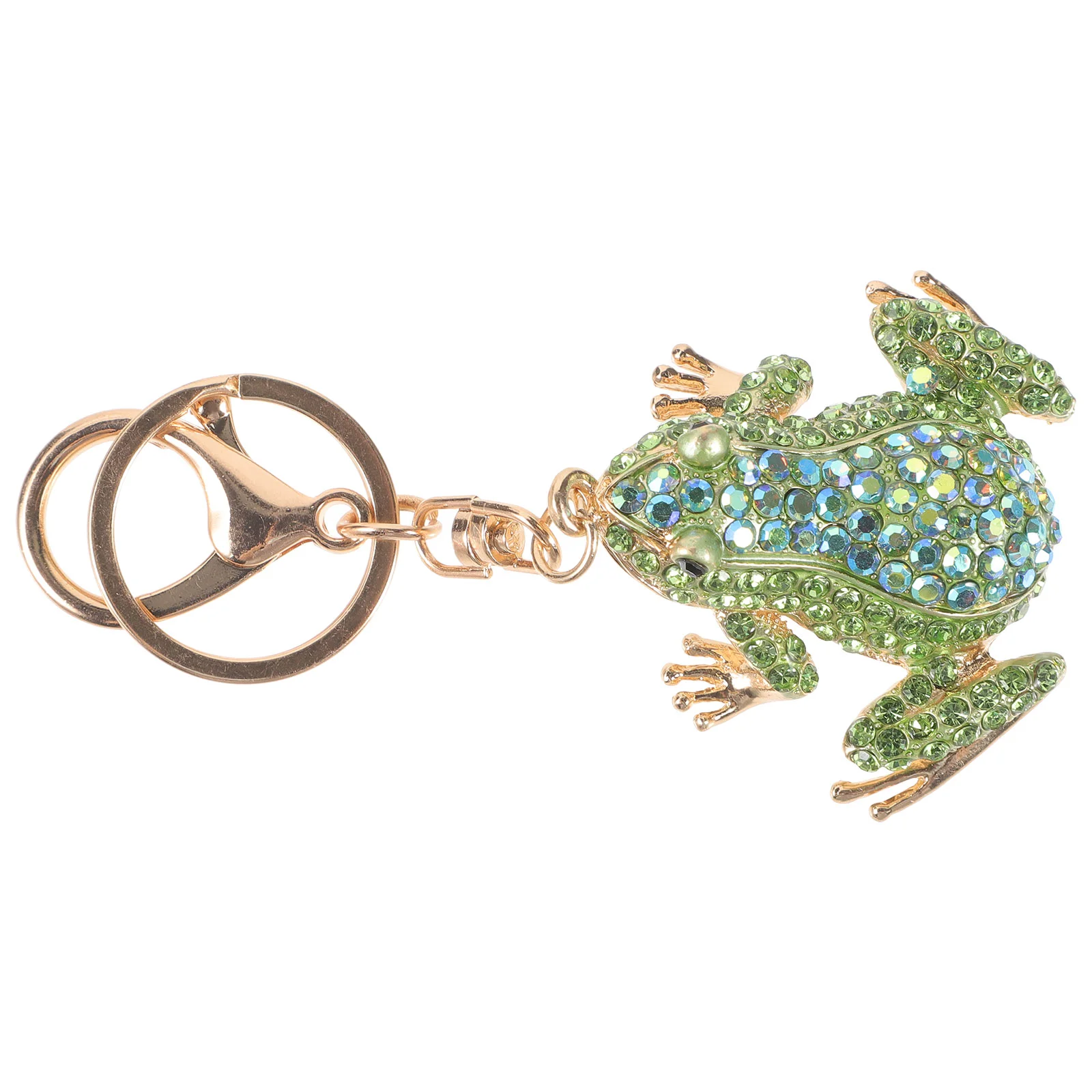 Fashionable Rhinestone Frog Key Chain Women Backpack Hanging Decor Car Keychain Pendant for Bags Wallets and Car Keys