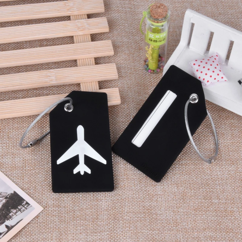 6PCS New Women Men Travel Accessories Silicon Luggage Tags Suitcase ID Name Address Holder Baggage Tag Unisex Airplane Labels