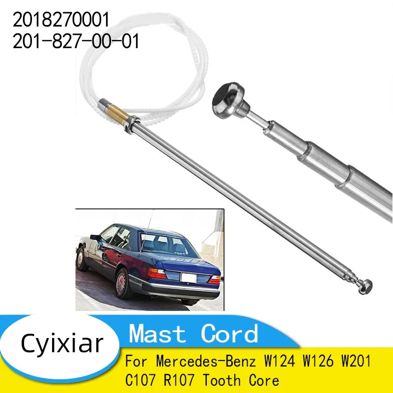 Autoleader Stainless Steel Power Antenna Aerials AM FM Radio Mast Cord for Mercedes-Benz W124 W126 W201 C107 R107 Tooth Core