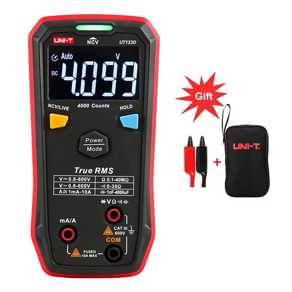 UT123D Multimeter for Professional and DIY Users with True RMS Power Detection Continuity Beep and Data Hold Feature