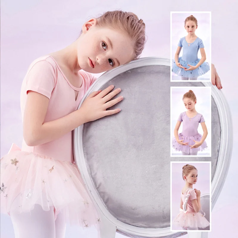 Ballet Tutu Leotards Toddler Girls Short Long Sleeve with Glitter Skirt Dance Ballerina Outfit Ballerina Dress Sparkle Clothes