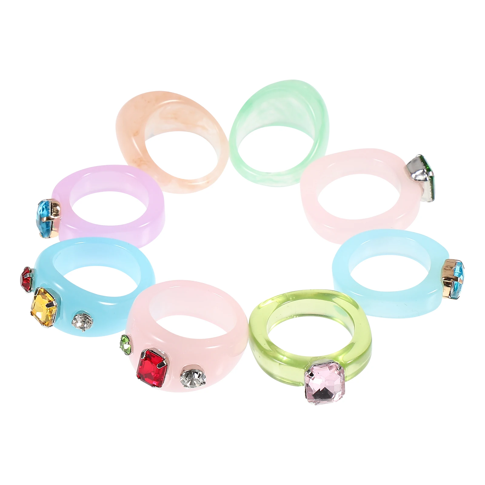 

12 Pcs Resin Ring Set Vintage Jewelry Womans Rings Women Chunky for Acrylic Miss Finger