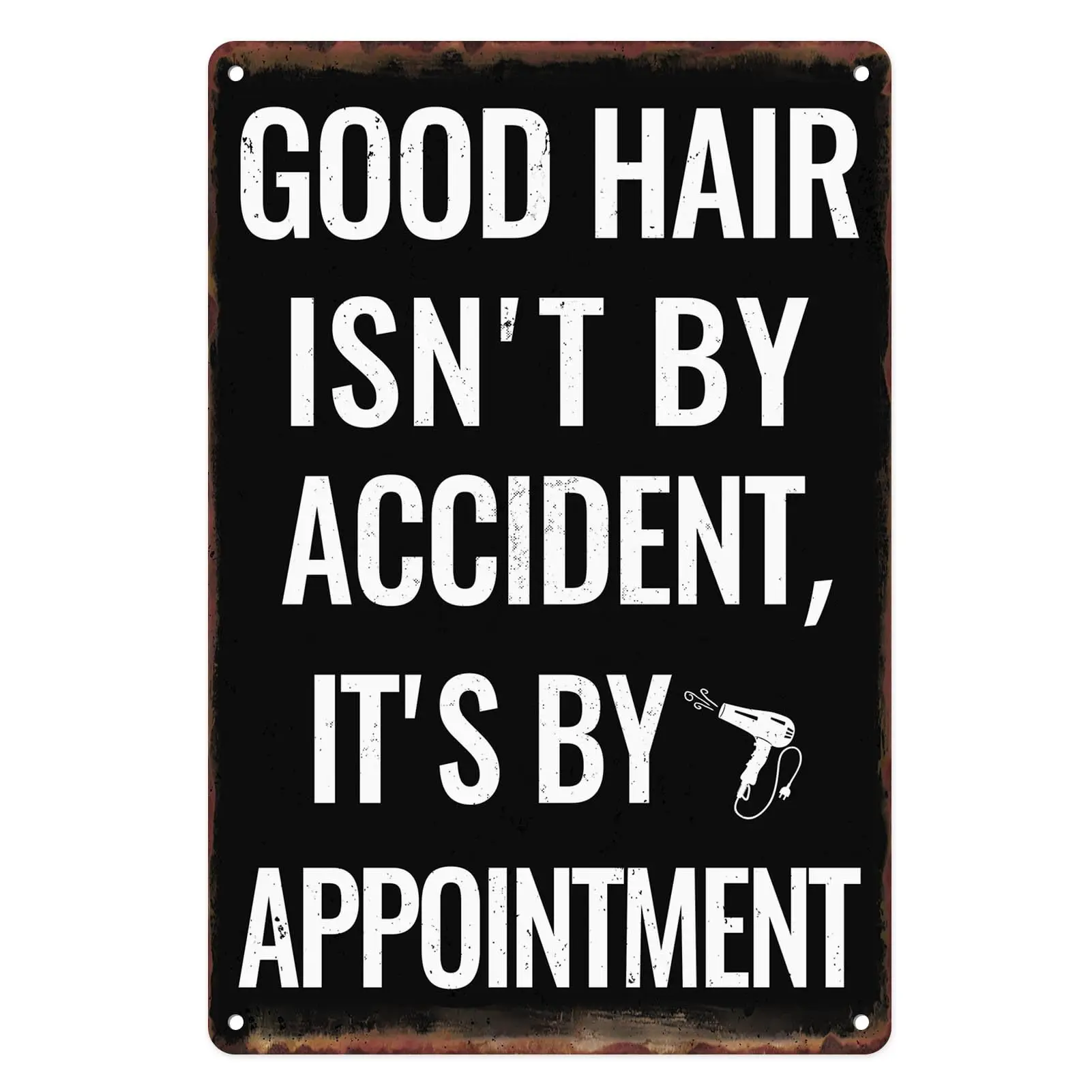 Sanwarm Metal Sign 8X12 Inch, Hair Salon Make An Appointment Vintage Tin Sign Barbershop Wall Decor