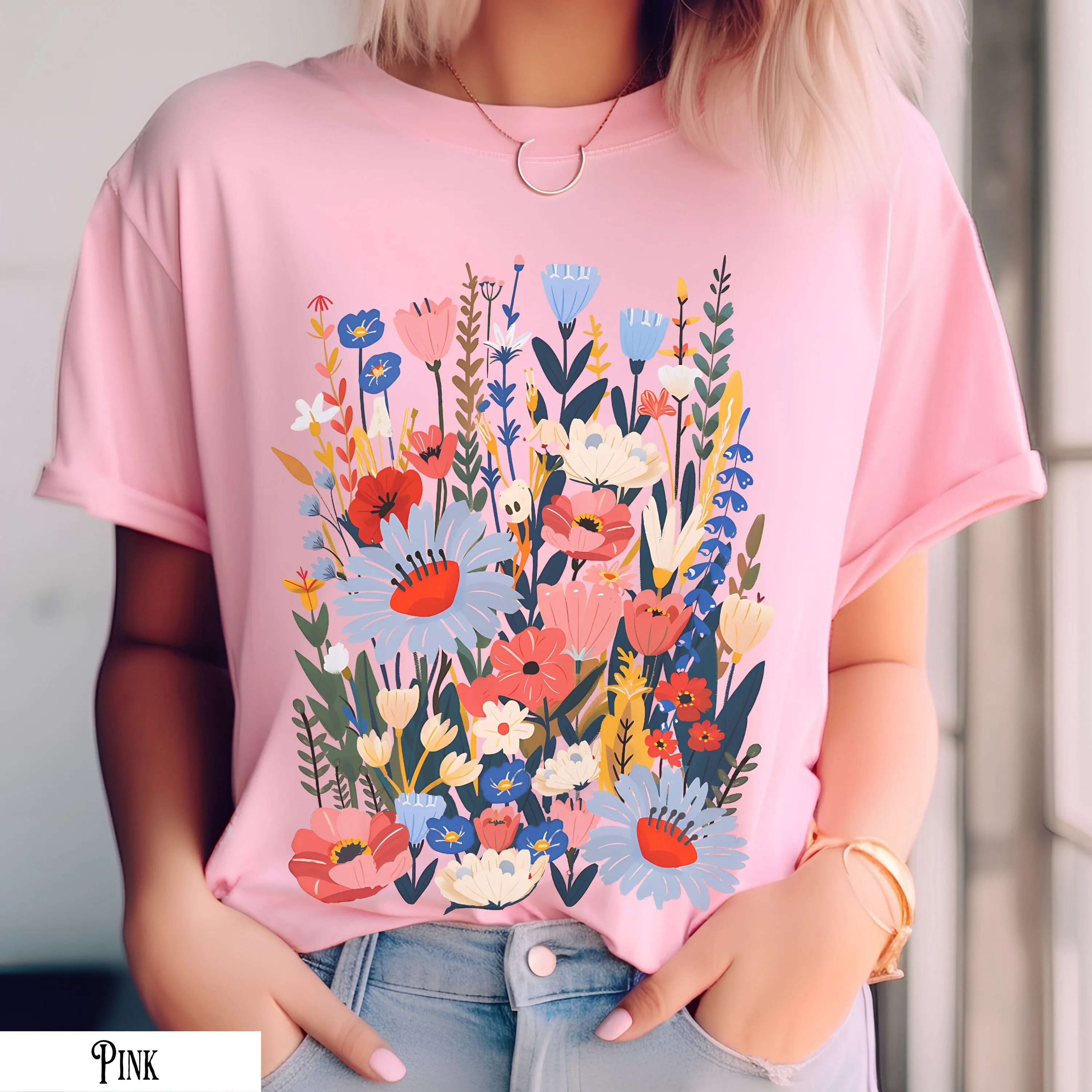 Wild Flowers Shirt Poppies Botanical Floral Art T