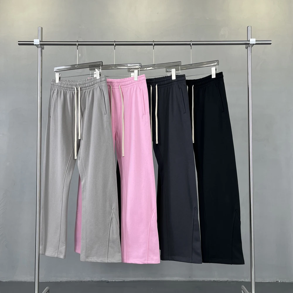 2024 high quality patchwork drawstring flared sweatpants joggers